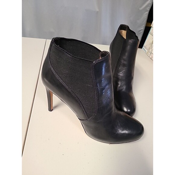 VIA SPIGA Vero Stiletto High Heel 4" Black Leather Ankle Boot Bootie Size 9 - Picture 2 of 10